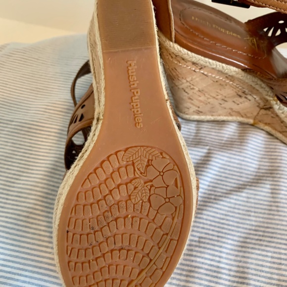 Hush Puppies Wedge Leather Sandals 7.5 - Picture 3 of 7